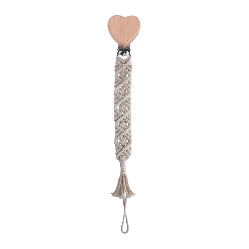Beech Animal Anti-dropping Toy Teether Children's Hand-woven Pacifier Rope