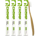 CHOMP Bamboo Flossing Toothbrush 4-PACK