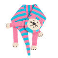 Kids Kitty Cat Double-Layer Knitted Scarf - Fun Critter Design for Children All Ages - Pink / Blue