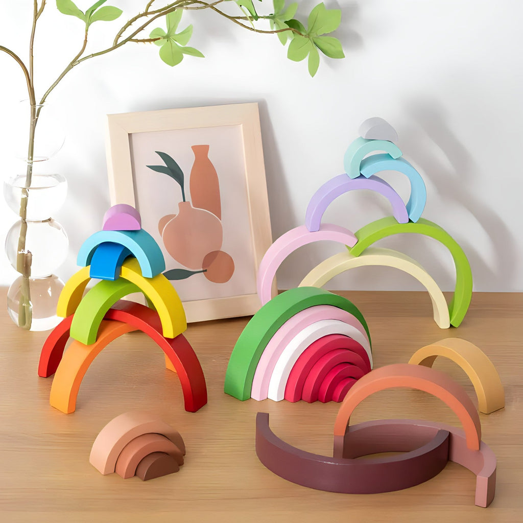 Small Wooden Rainbow  Arch Blocks