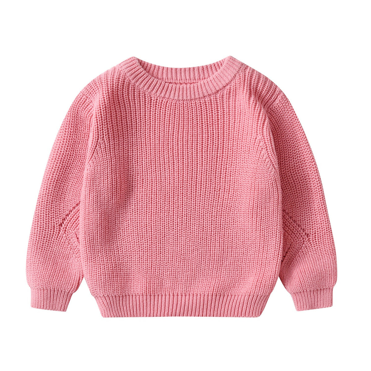 Children's Solid Color Thermal Cotton Knit Sweater