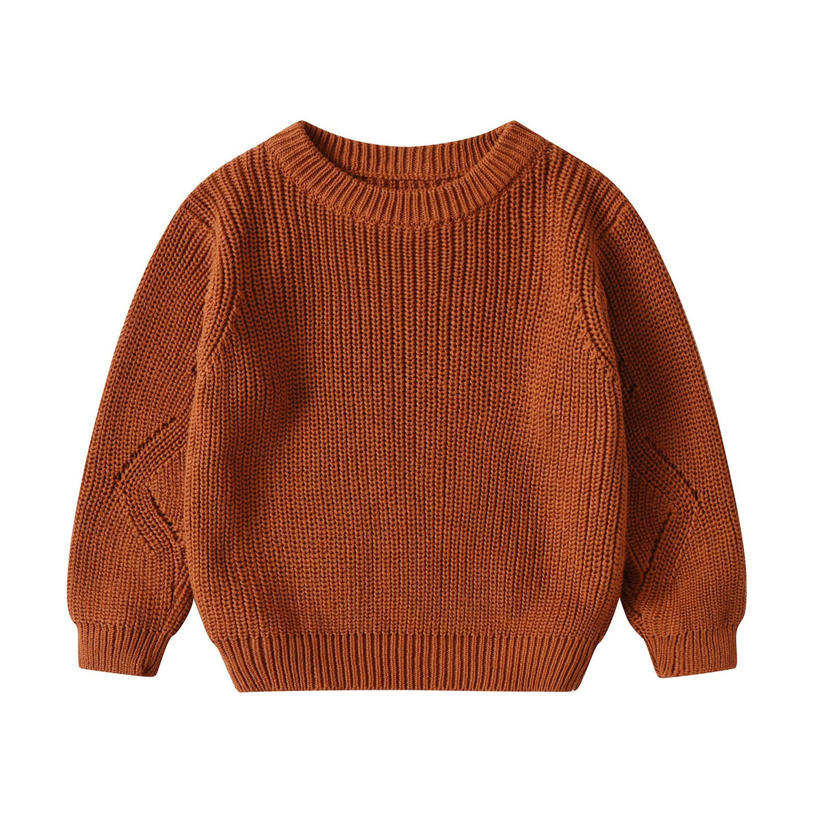 Children's Solid Color Thermal Cotton Knit Sweater