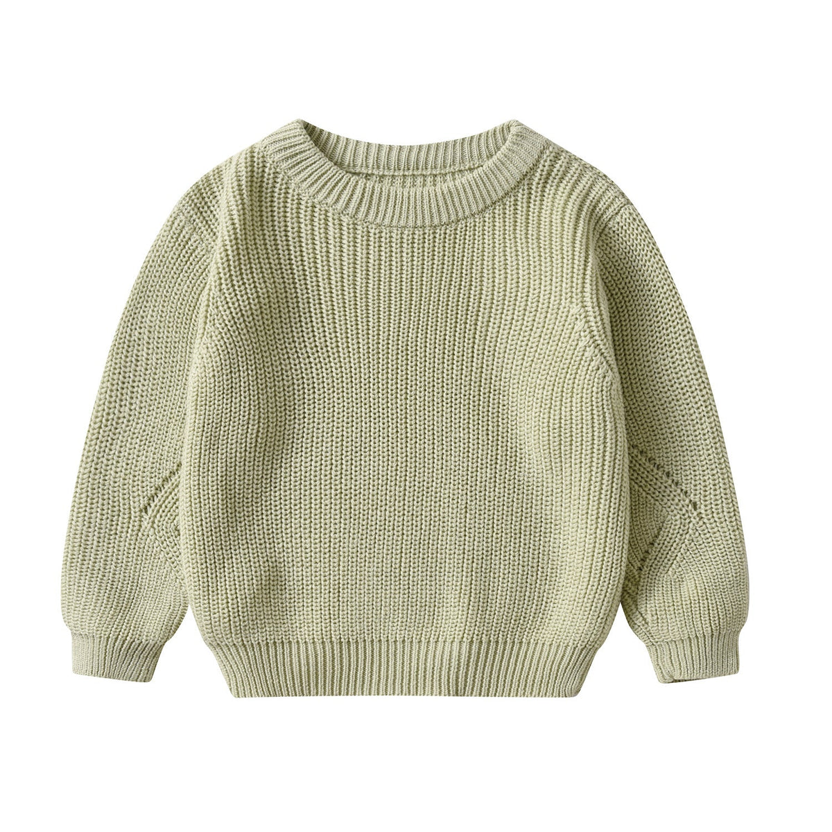 Children's Solid Color Thermal Cotton Knit Sweater