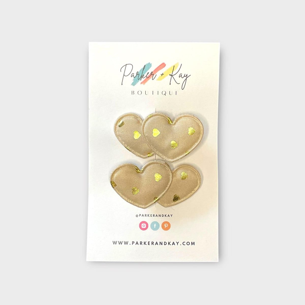 Gold Hearts Hair Clips