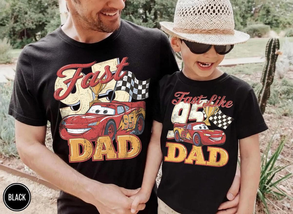 Retro Lightning McQueen Dad Son — Bella+Canvas Tee