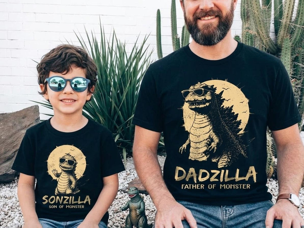 Retro Dadzilla Sonzilla — Gildan Hoodie