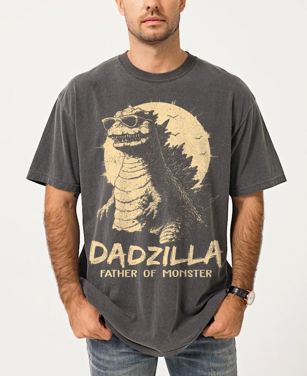 Retro Dadzilla Sonzilla — Gildan Hoodie