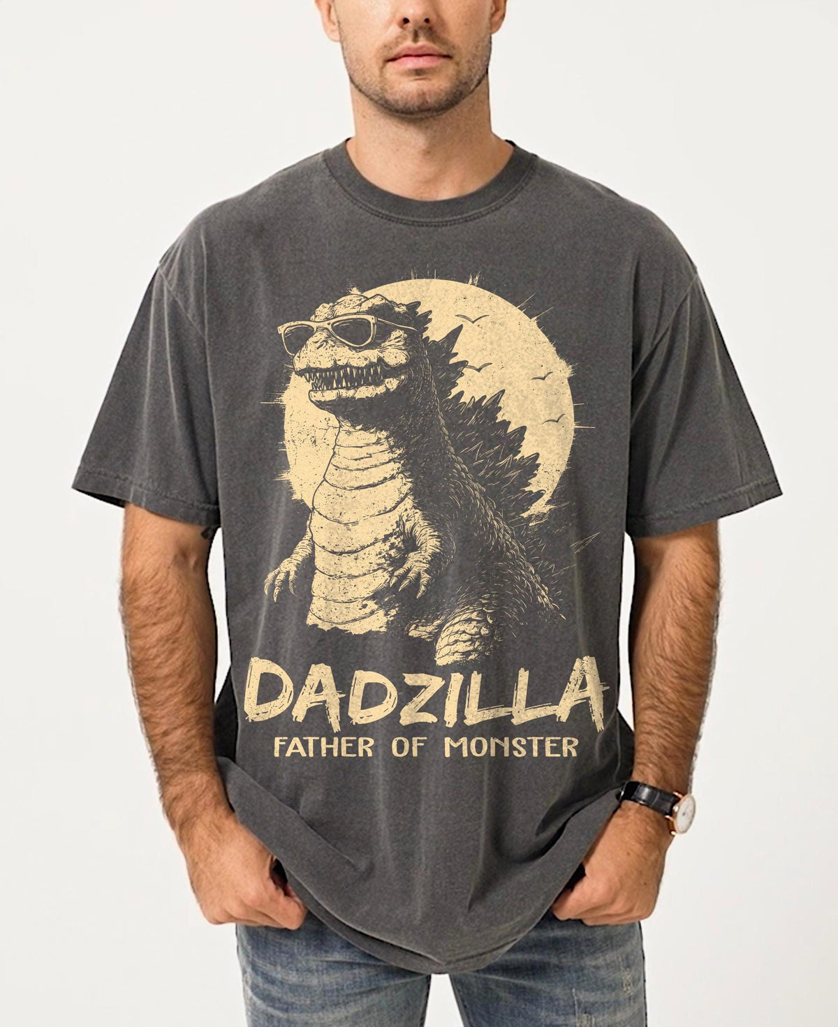 Retro Dadzilla Sonzilla — Gildan Hoodie