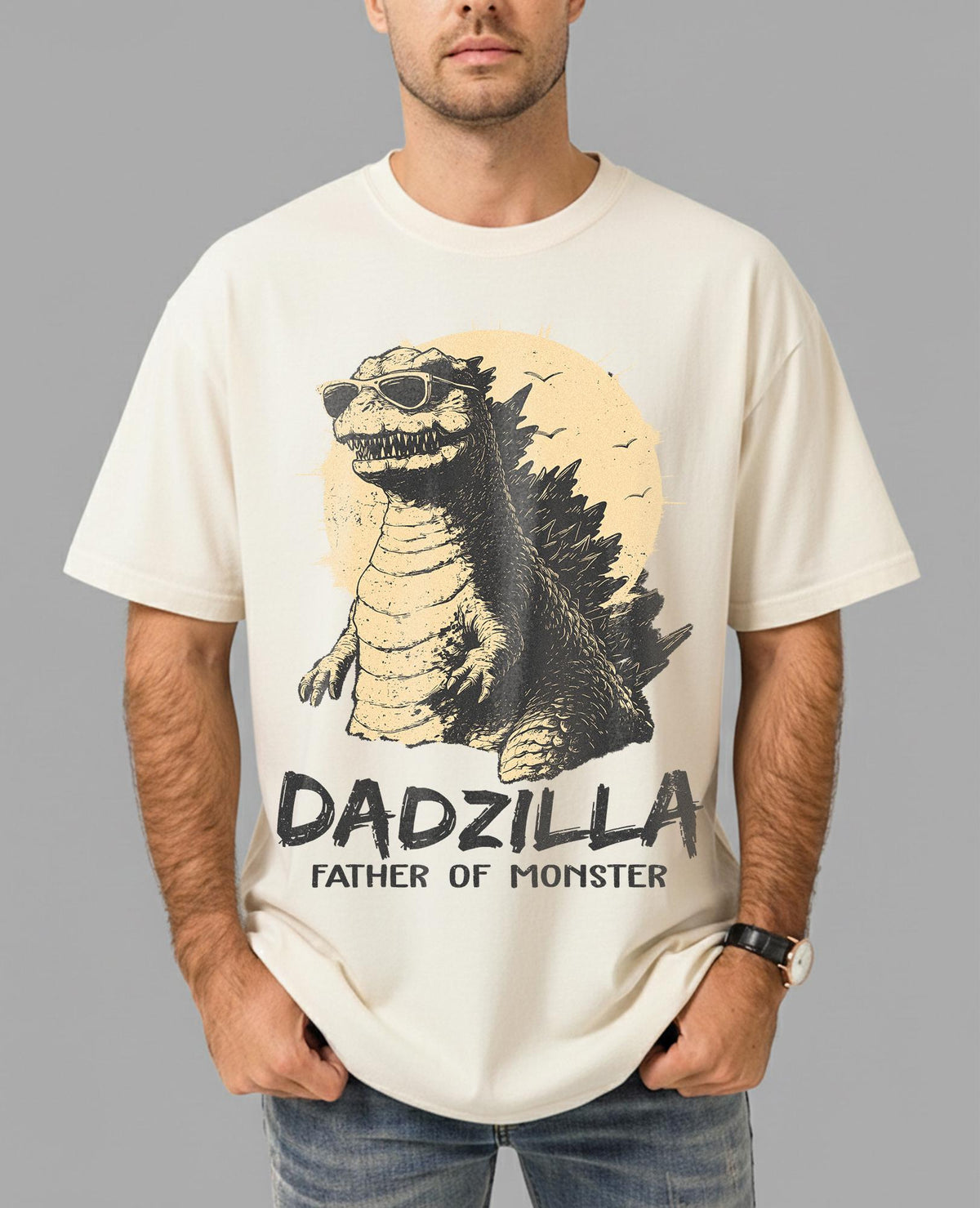 Retro Dadzilla Sonzilla — Gildan Hoodie
