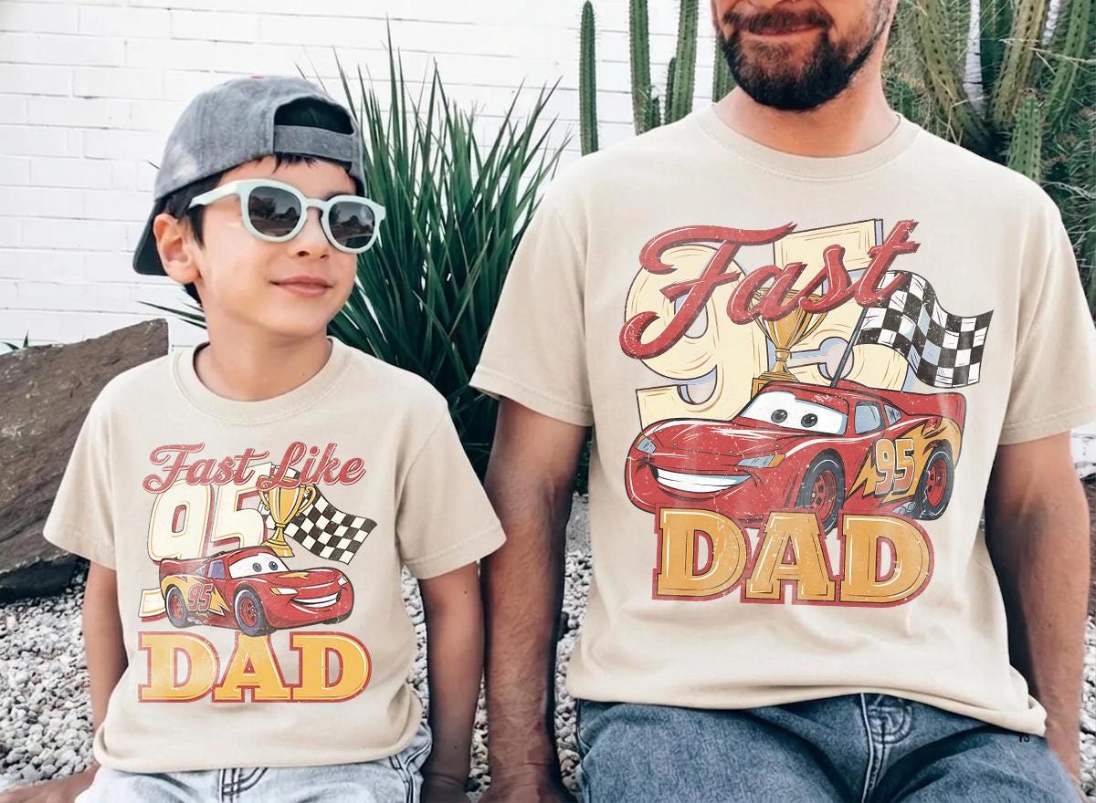 Retro Lightning McQueen Dad Son — Bella+Canvas Tee
