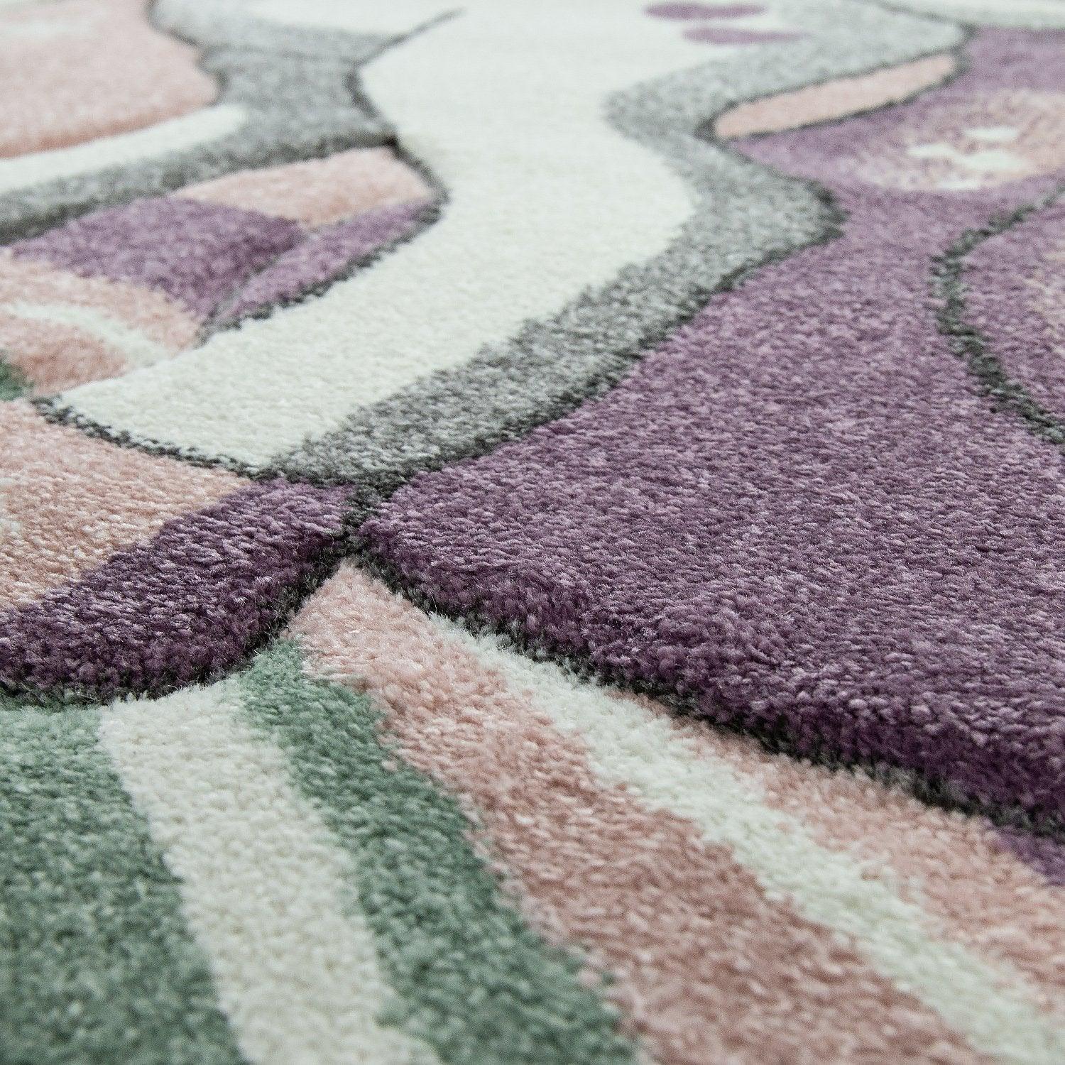 Kids Rug Rainbow Unicorn Pastel Pink
