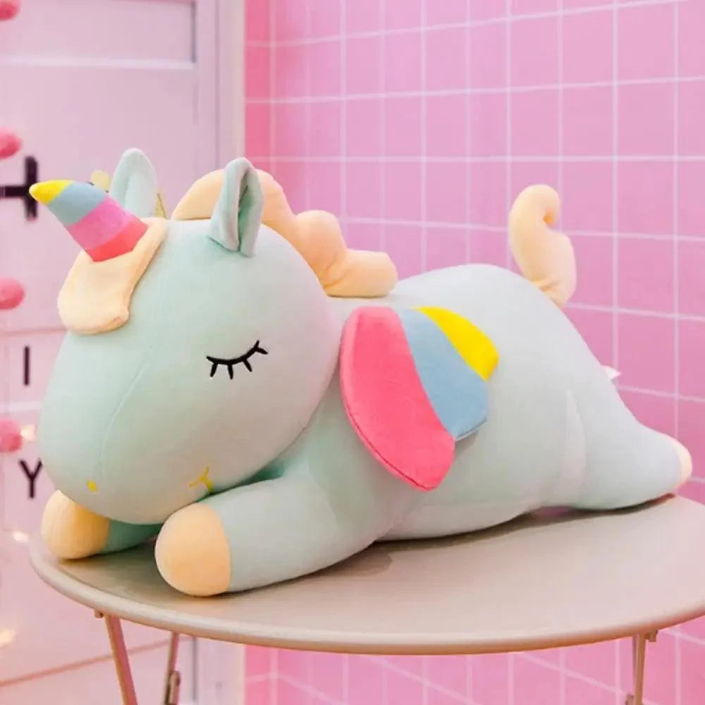 Soft And Cute 30CM Unicorn Action Figure Plush Toy Huggable Bear Doll Girl Sleeping Long Pillow Cute For Girl's Bed